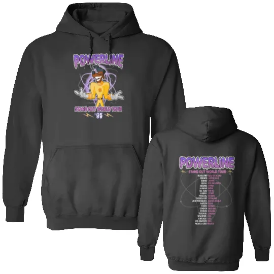 Disney Powerline Goofy Movie Double Sided Hoodies, Powerline Stand Out World Tour 95 Double Sided Hoodies, Disney A Goofy Movie Double Sided Hoodies