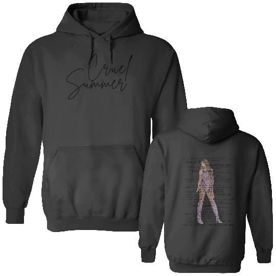 Cruel Summer Lyric Double Sided Hoodies, , Eras Tour, Eras Tour Merch, Lover, Unisex