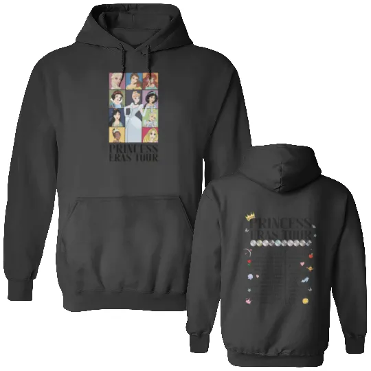 Vintage Princess Eras Tour Double Sided Hoodies, Disney Eras Tour