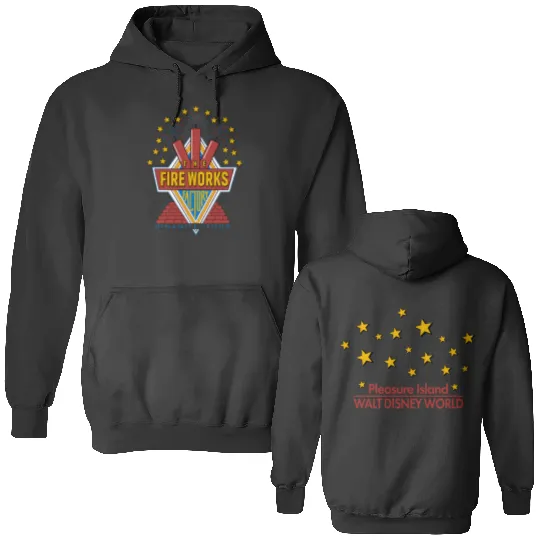 90s The Fireworks Factory Pleasure Island Disney World Souvenir Double Sided Hoodies 1990s