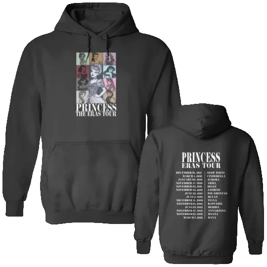 Princess Eras Tour Double-Sided Disney Double Sided Hoodies, Disney Princess Double Sided Hoodies, Midnights Double Sided Hoodies