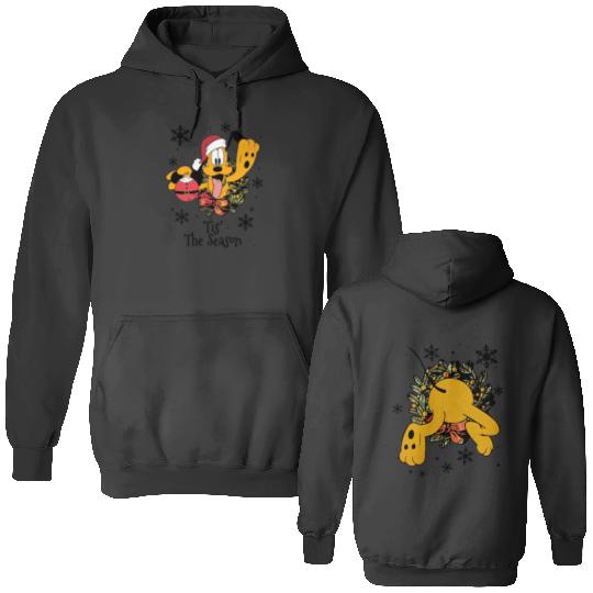 Pluto Dog Tis' The Season Christmas Double Sided Hoodies, Mickey's and Friends Very Merry Christmas Party 2023 Double Sided Hoodies, Disney Magic Kingdom Family Trip Gift