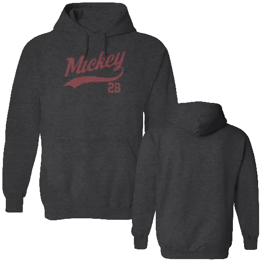 Retro Custom Disney Baseball Mickey Double Sided Hoodies, Mickey Sports Double Sided Hoodies