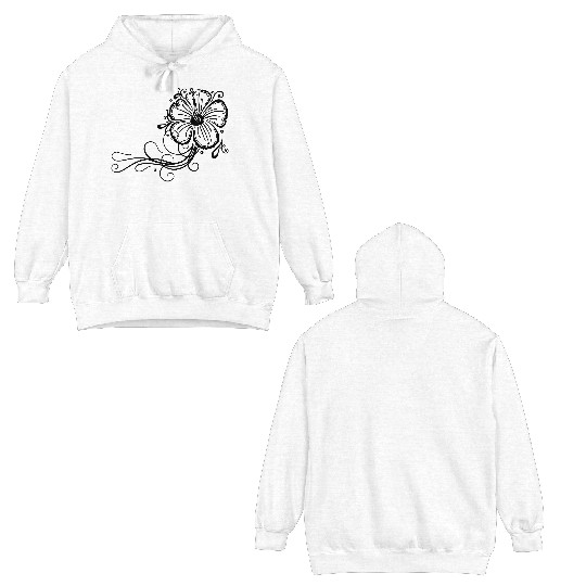 Hibiscus flower with ornament Double Sided Hoodies