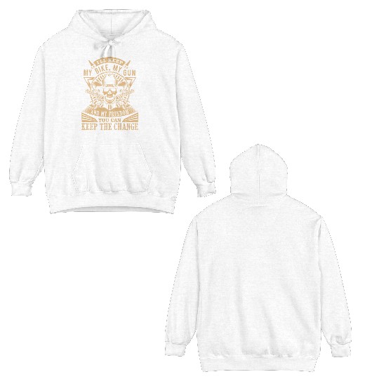 Bike Gun freedom keep change life Double Sided Hoodies