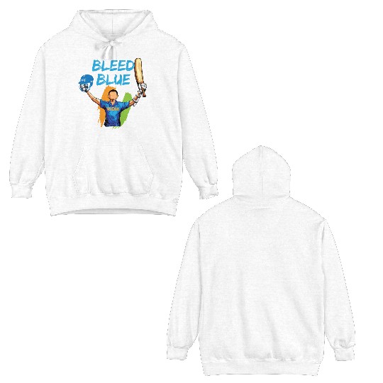 Indian Cricket Team Supporters Bleed in Blue Double Sided Hoodies