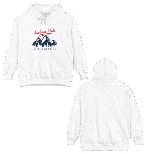 Jackson Hole Wyoming Double Sided Hoodies Vintage City Retro Tshi