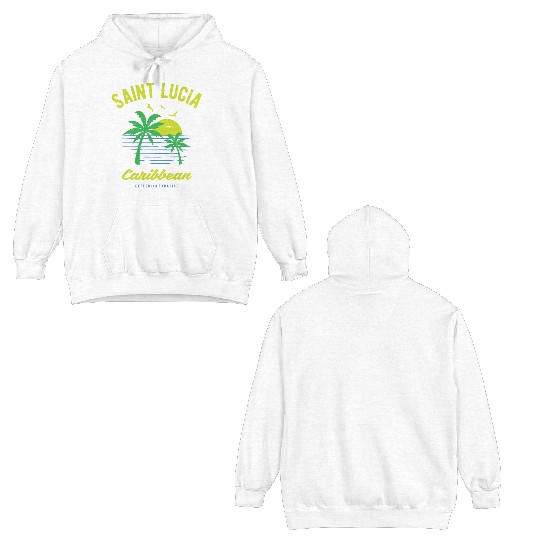 Saint Lucia Caribbean Paradise Gift and Souvenir Double Sided Hoodies