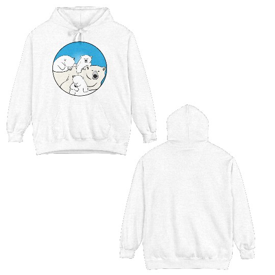 The polar bear family Double Sided Hoodies