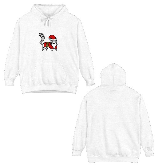 Christmas Cat Greeting Merry Christmas Meowy Trend Double Sided Hoodies