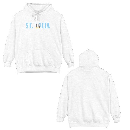 St Lucia flag Double Sided Hoodies