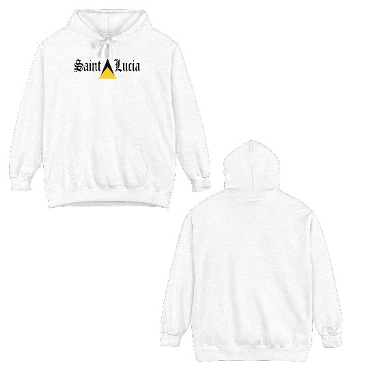 Saint Lucia Flag Blackletter St Lucia Caribbean Double Sided Hoodies