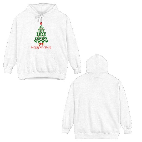 Super Cute Dog Paws Print Christmas Double Sided Hoodies