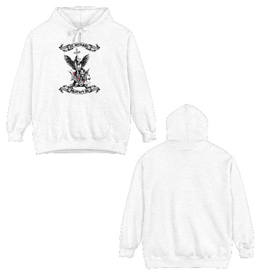 Archangel Saint Michael Protect Us Defend Us Double Sided Hoodies