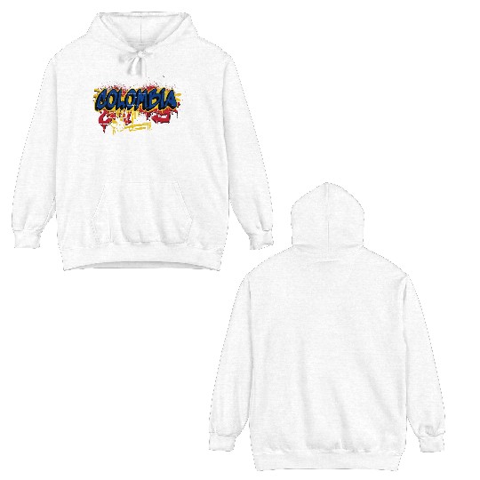 Colombia Graffiti Flags Design Double Sided Hoodies