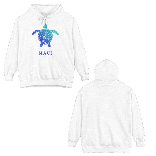 Maui Hawaii Tribal Turtle Flower Ocean Beach Sea Double Sided Hoodies