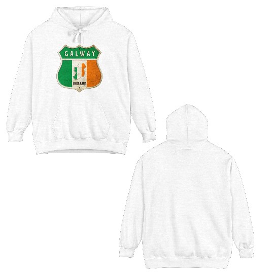 Galway ireland coat of arms flags design Double Sided Hoodies