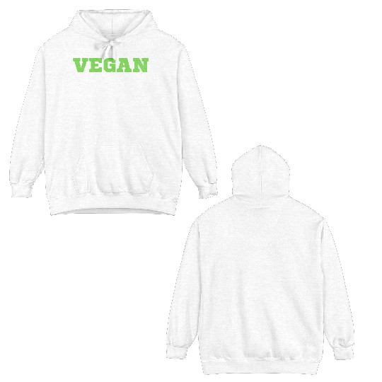 VEGAN POWER (Green & White letters) Double Sided Hoodies