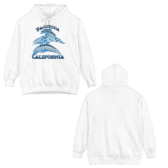 Pacifica California Vacation Tribal Dolphins Double Sided Hoodies