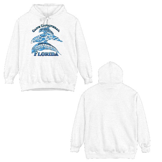 Cape Canaveral Florida Vacation Tribal Dolphins Double Sided Hoodies