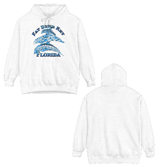 Fat Deer Key Florida Vacation Tribal Dolphins Double Sided Hoodies