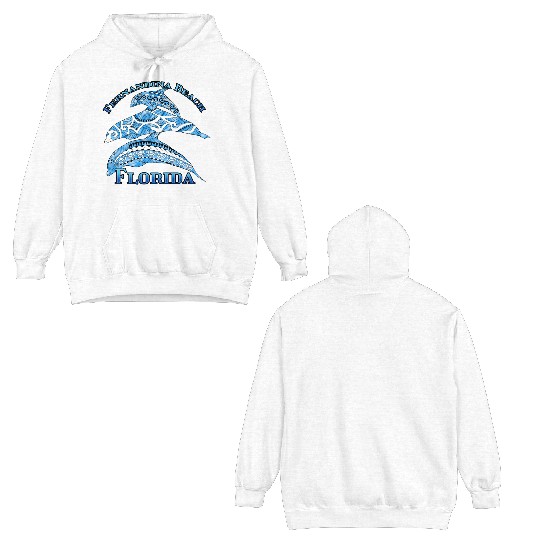 Fernandina Beach Florida Vacation Tribal Dolphins Double Sided Hoodies