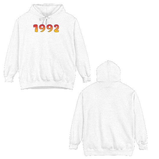 Year 1992 In Orange - Yellow Design Double Sided Hoodies
