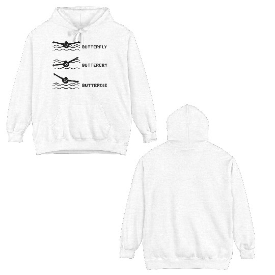Swimmer Butterfly Swim Swimming Double Sided Hoodies