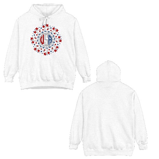 Harbor Grace Designs Hand Drawn Stars Fireworks Double Sided Hoodies