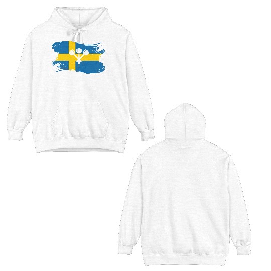Darts Sweden Flag Dart Throwing Sweden Country Double Sided Hoodies