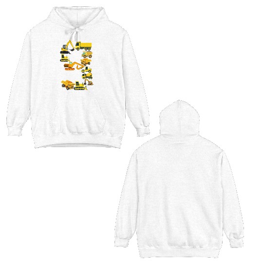 Construction Vehicles Trucks For 9 Year Old Boys Double Sided Hoodies