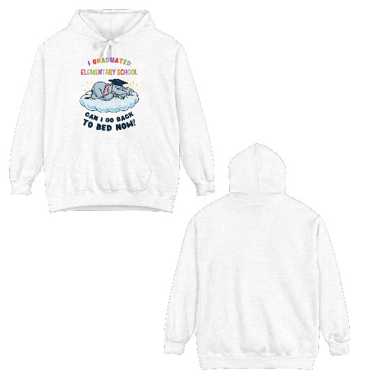 I Graduated Elementary School Elephant Graduation Double Sided Hoodies