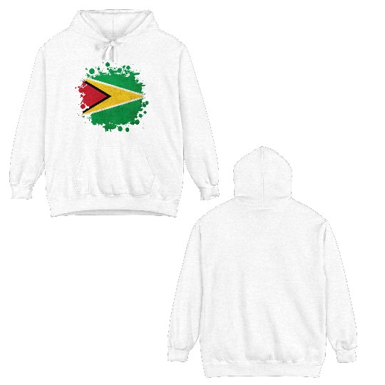 Guyana flag blob Double Sided Hoodies