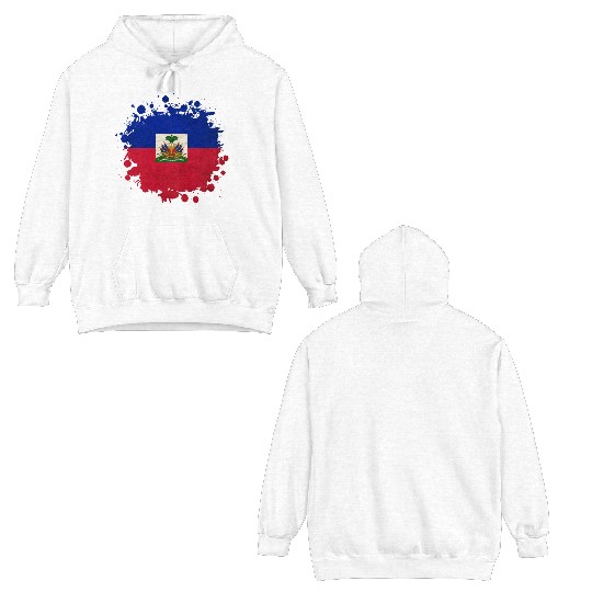 Haiti flags blob Double Sided Hoodies