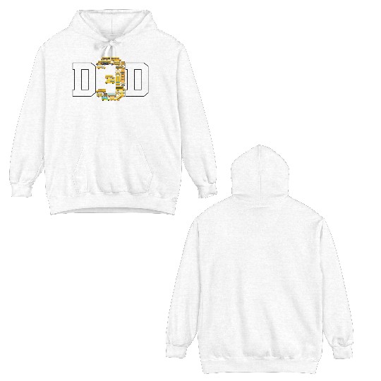 Dad of 3 Year Old Kids Boys School Bus Daddy Double Sided Hoodies