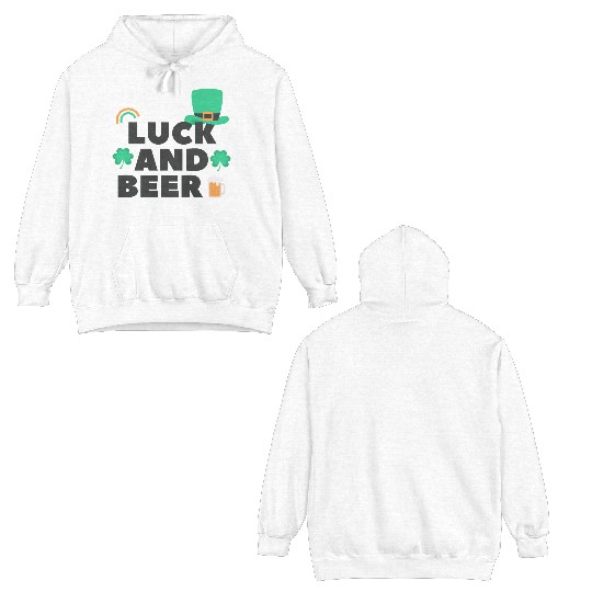 St. Patrick's Day Luck and Beer Double Sided Hoodies