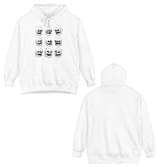 Skeleton head reactions and feelings Double Sided Hoodies
