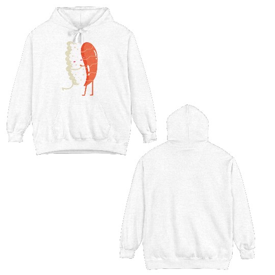 Sushi Japanese Food Kissing Lover Valentine Double Sided Hoodies
