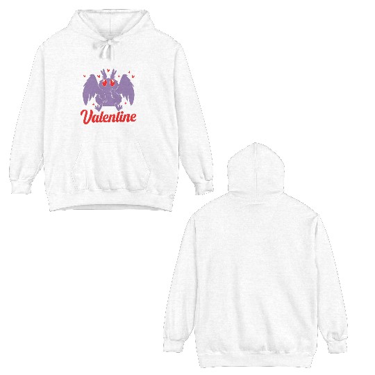 Funny Valentines Day Cryptid Cute Mothman Double Sided Hoodies