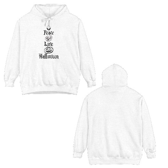 Peace, love, Halloween, Funny Halloween Double Sided Hoodies
