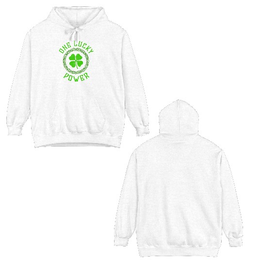 One Lucky Power Irish Family Four Leaf Clover Double Sided Hoodies