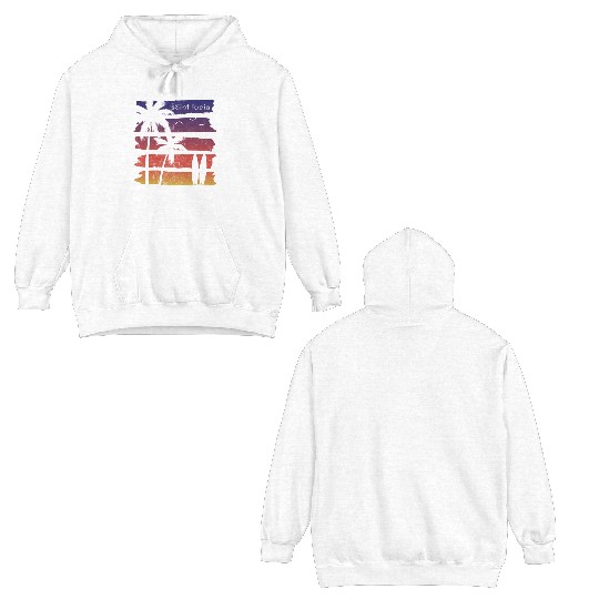 Cool Saint Lucia Surfing Fan Beach Palm Tree Double Sided Hoodies