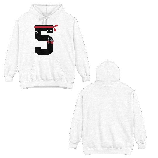 Number 5 Ninja 5 Year Old Fun 5th Birthday Gifts Double Sided Hoodies