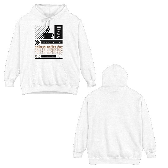 national coffee day 3c Double Sided Hoodies