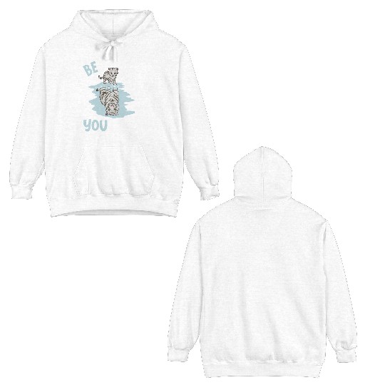 Believe In Yourself White Tiger Mirror Reflection Double Sided Hoodies