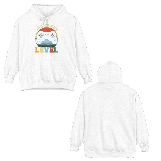 3rd Grade Level Unlocked Vintage T-shit Double Sided Hoodies