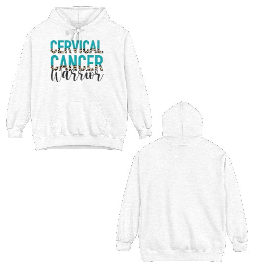 Cervical Cancer Awareness Month Warrior Teal White Double Sided Hoodies