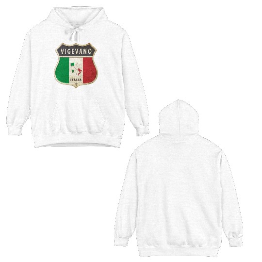 Vigevano Italy coat of arms flags design Double Sided Hoodies