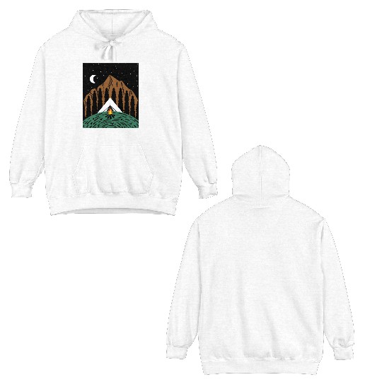 Mountain Night Camper Gift Double Sided Hoodies