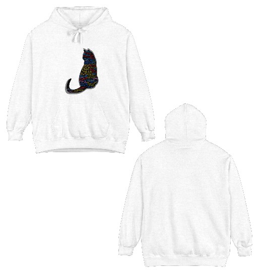 Black Cat Shadow Double Sided Hoodies